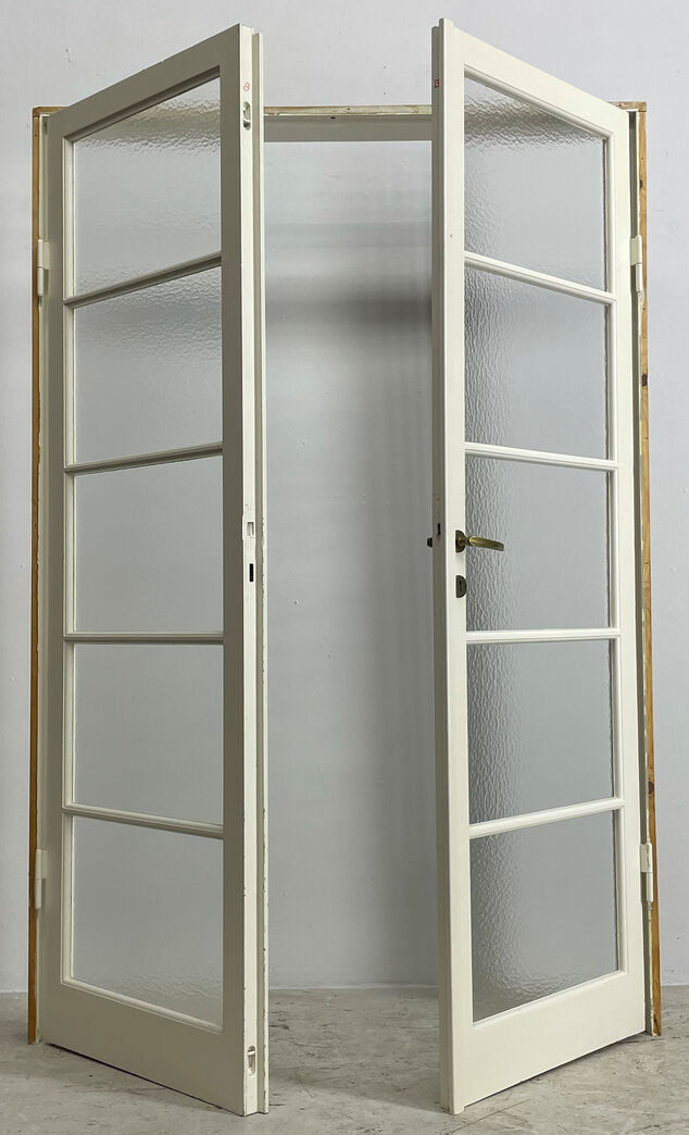 Fransk dør med strukturglas og karm