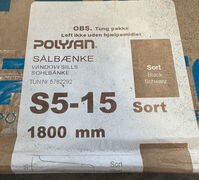 Sort Polysan sålbænk 180 cm