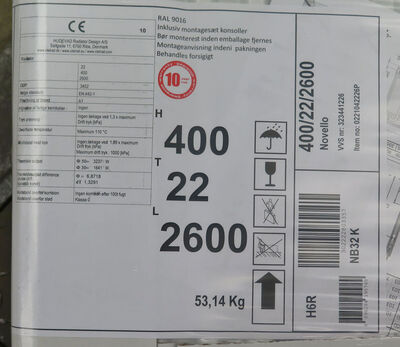 Ny panel radiator 2600x400x22 Ny panel radiator 2600x400x22