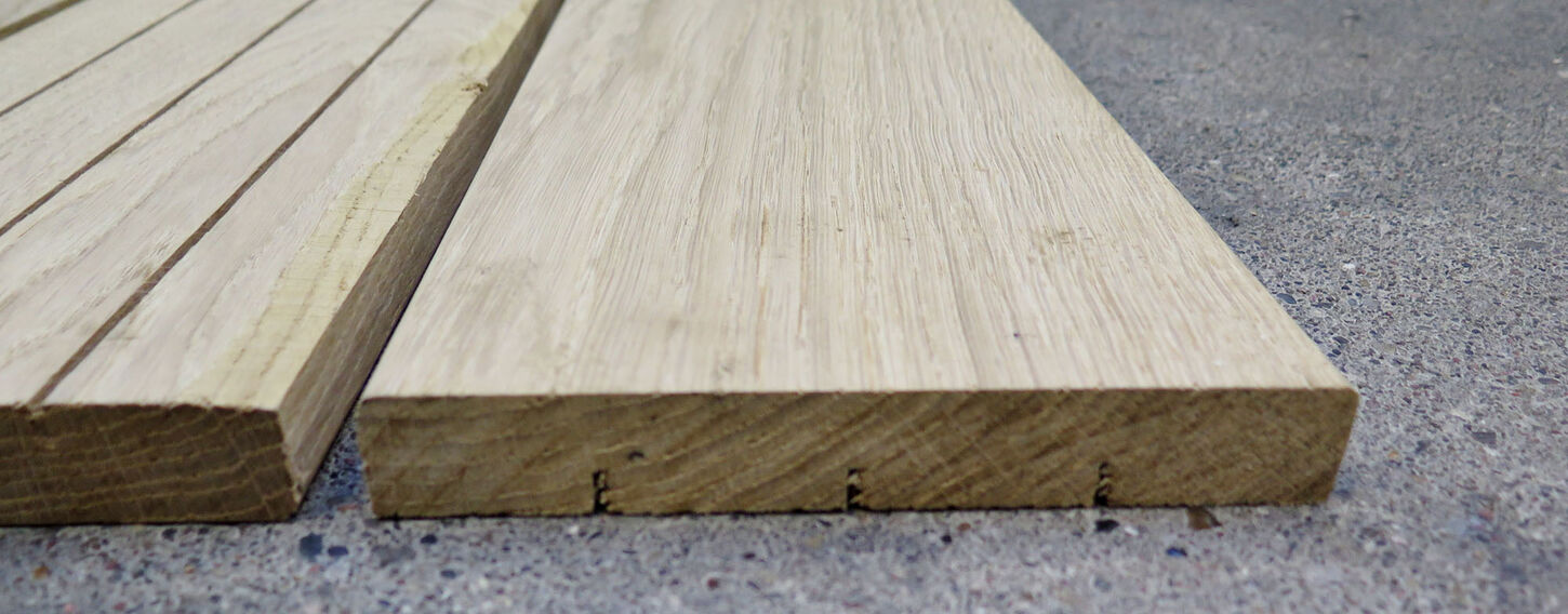 Egetræs terrassebrædder - 21x145x445mm