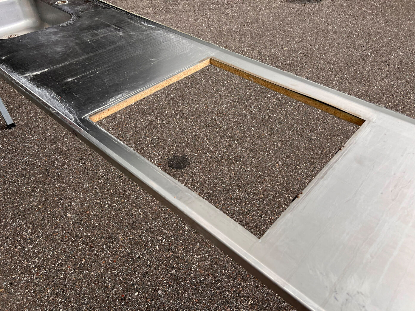 Stålbordplade - 409 cm