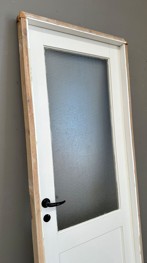 Fyldningsdør 76 cm med glas og karm