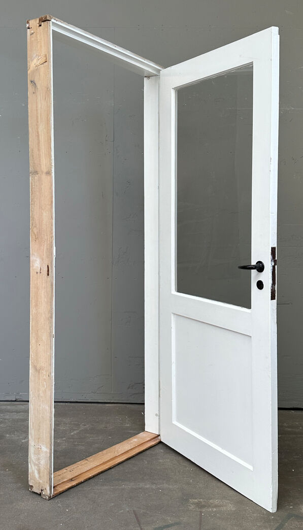 Fyldningsdør 86 cm med glas og karm Fyldningsdør 86 cm med glas og karm