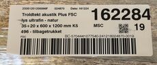 Troldtekt akustik plus FSC 3,5x60x120 cm