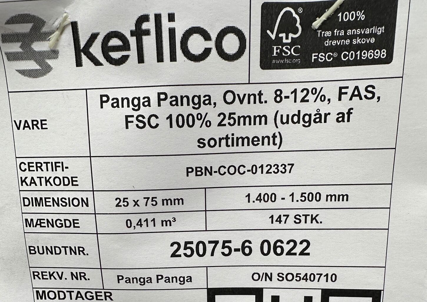 Panga Panga 75x1400 mm