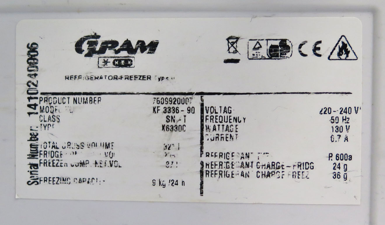 Gram køle/fryseskab