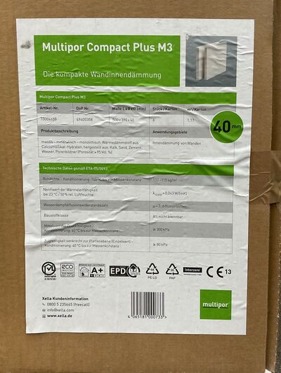 Multipor plader 50x39x4 cm