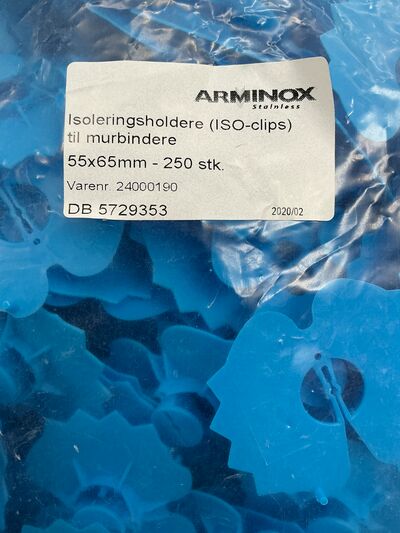 Arminox isoleringsholdere 55x65 mm - 250 stk