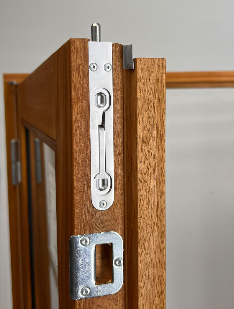 Dobbelt terrassedør i mahogni