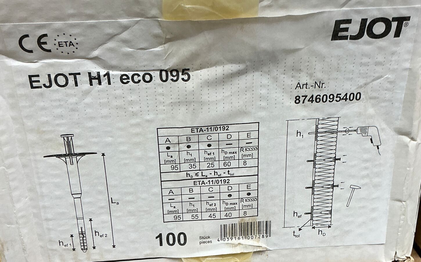 Samlet 5 ks. - Dybler til isoleringsbatts ca. 500 stk.