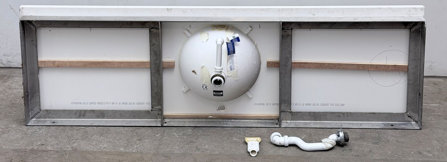 Corian bordplade med rund vask