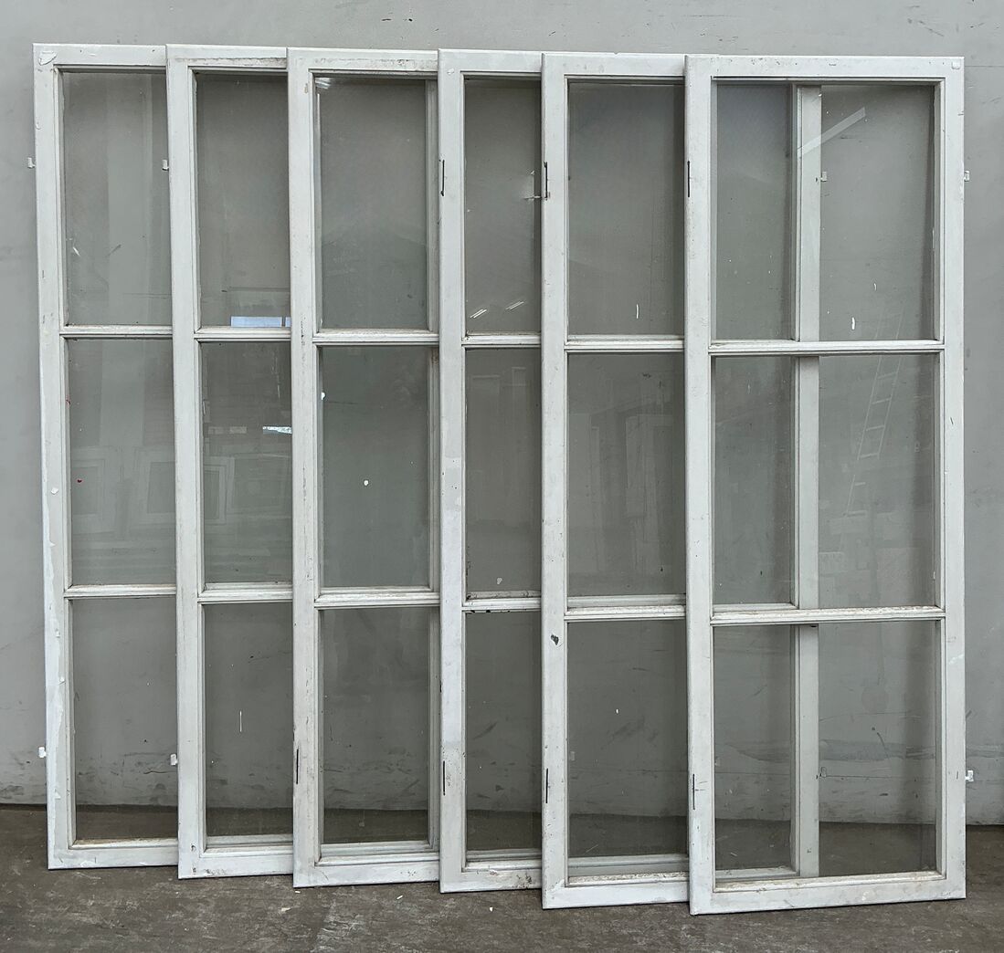 9 stk samlet - Forsatsvinduer med sprosser u/ramme