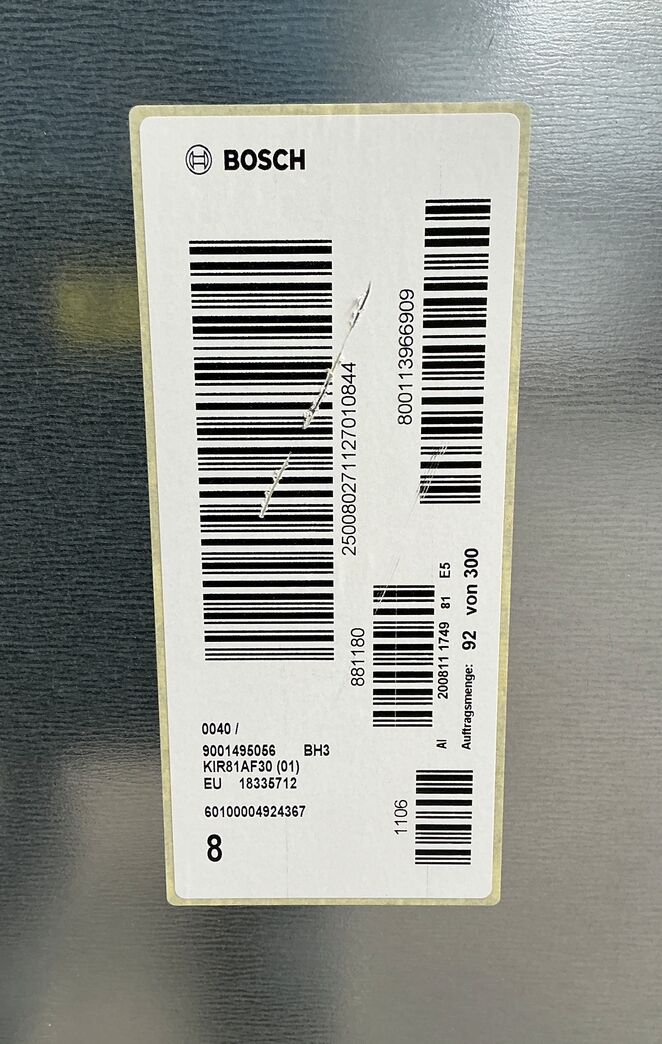 Bosch integrerbart køleskab 319 liter