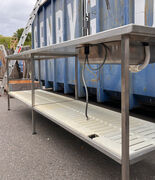 Stålbord med vask - 290 cm