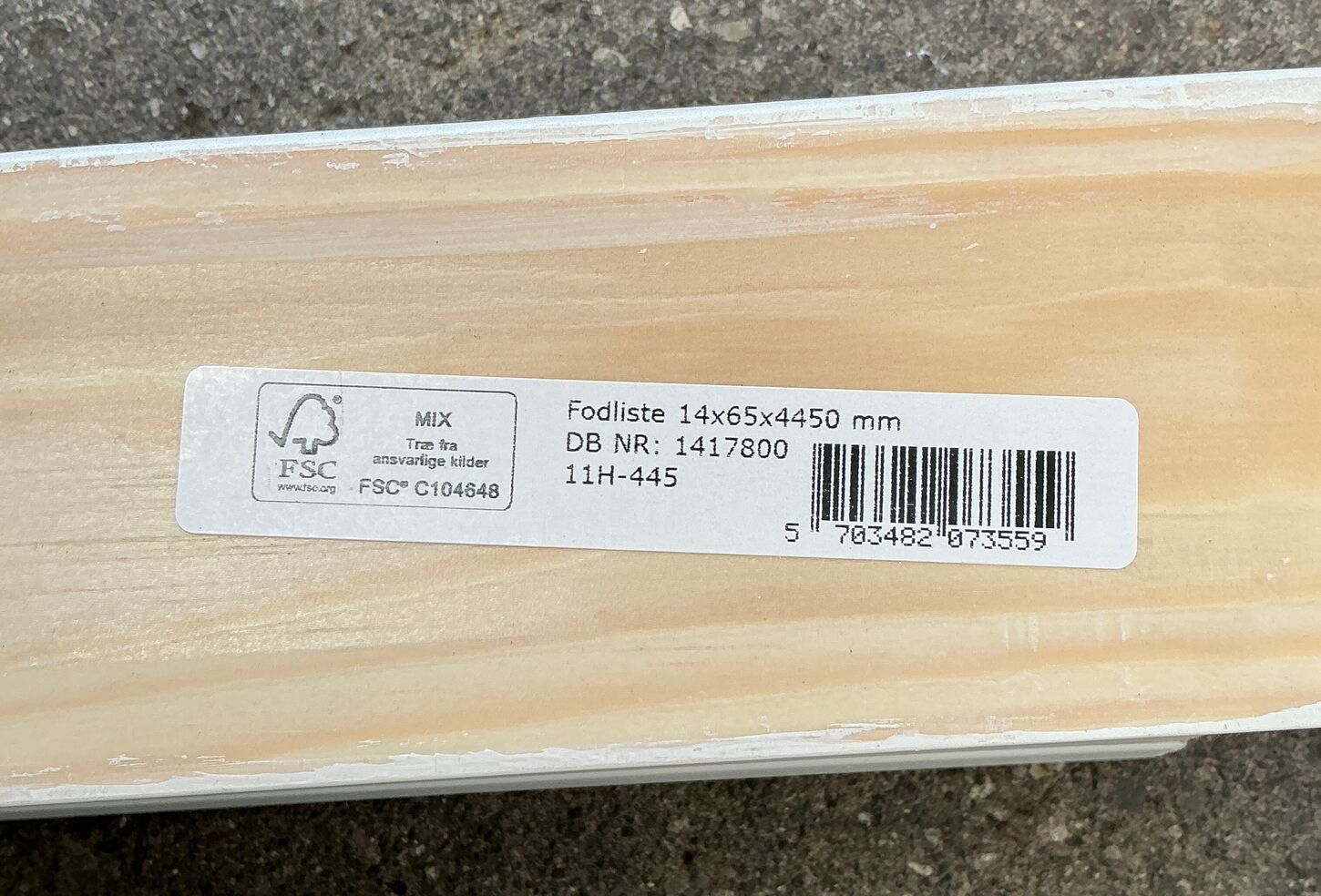14x65 mm Fodlister Fyr Hvid - 44,5 m