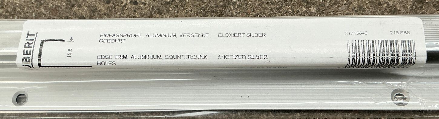Alu. Afslutningsprofil - 273 cm