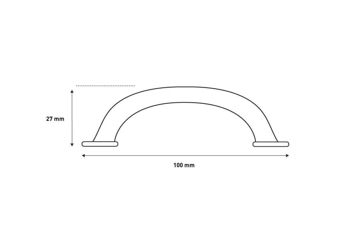 Møbelgreb i mat krom 100 mm