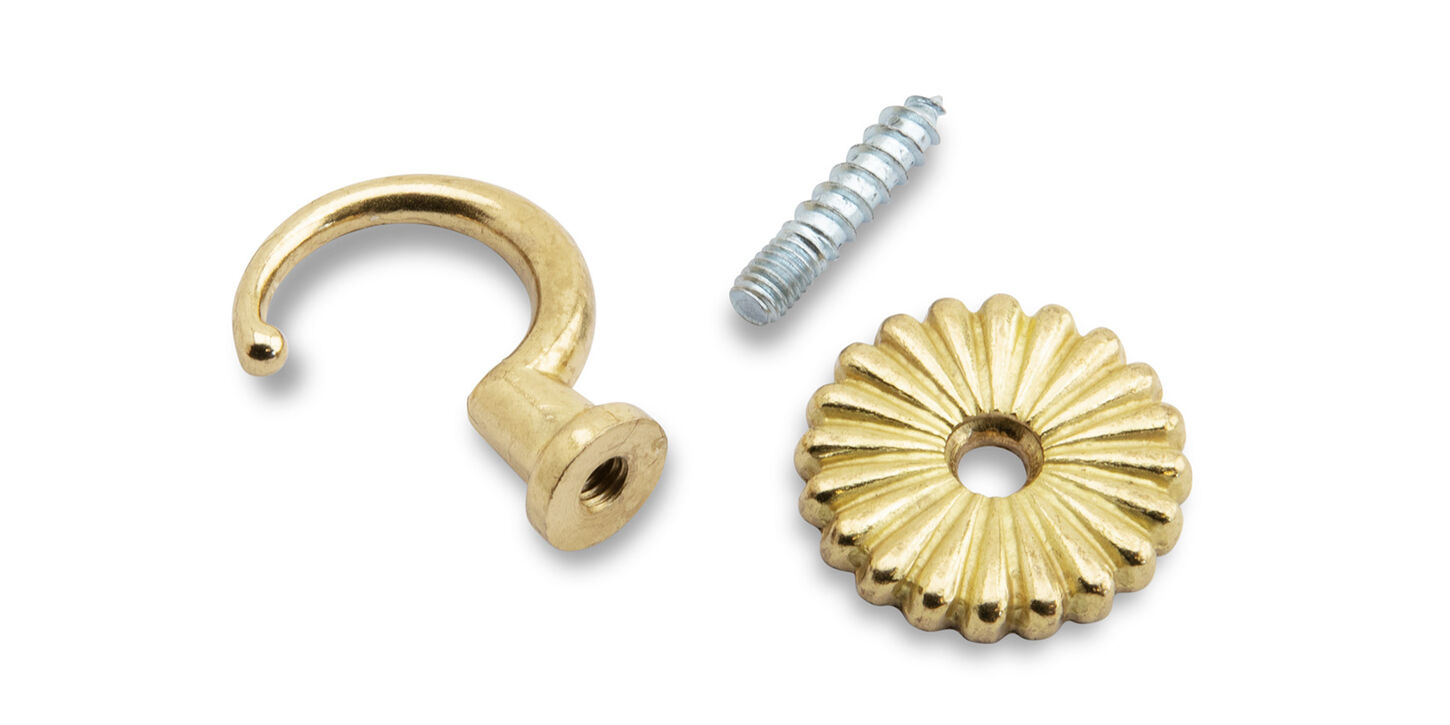 Krog 28mm med roset - poleret messing