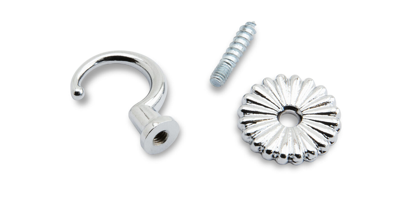 Krog 28mm med roset - krom