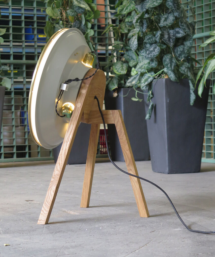 Upcyclet Munkegaardslampe - Grå