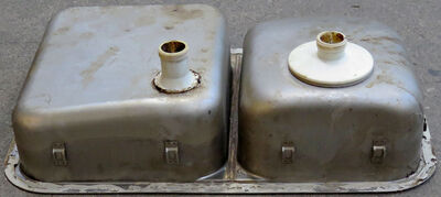 Dobbelt stålvask 71x46 cm