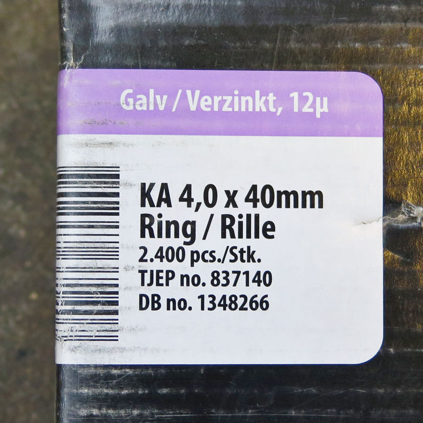 Kamsøm 4,0x40 mm fra Tjep 2400 stk