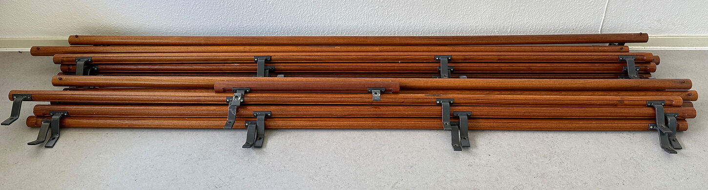 Mahogni håndliste 259 cm Ø 45 mm