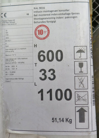 Ny panel radiator 1100x600x33