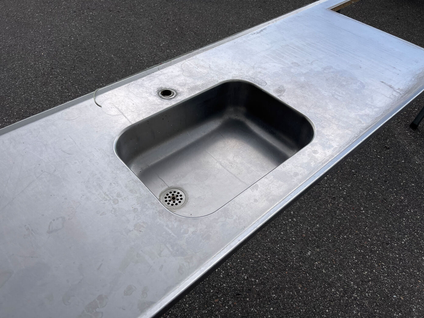 Stålbordplade - 409 cm