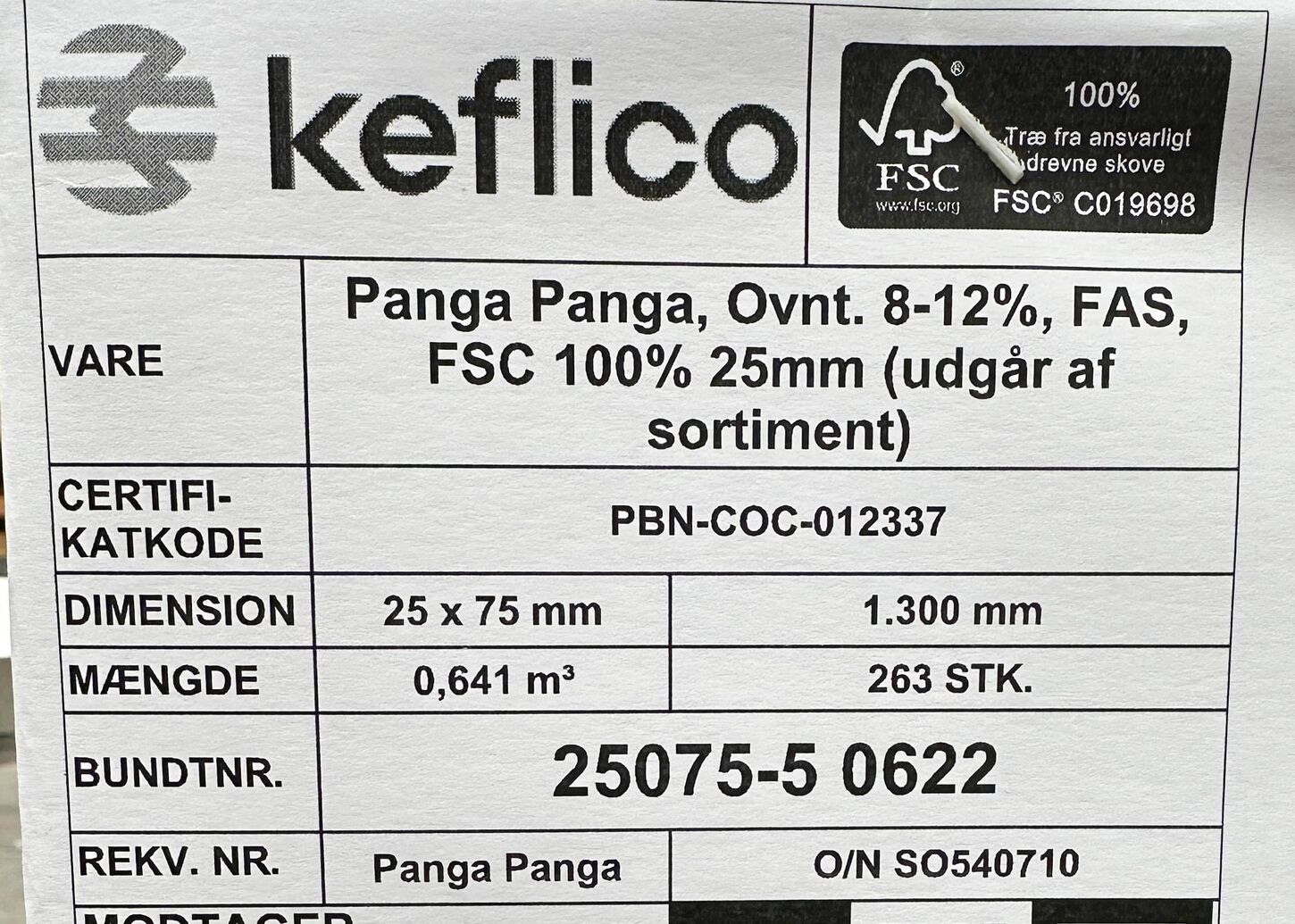 Panga Panga 75x1300 mm