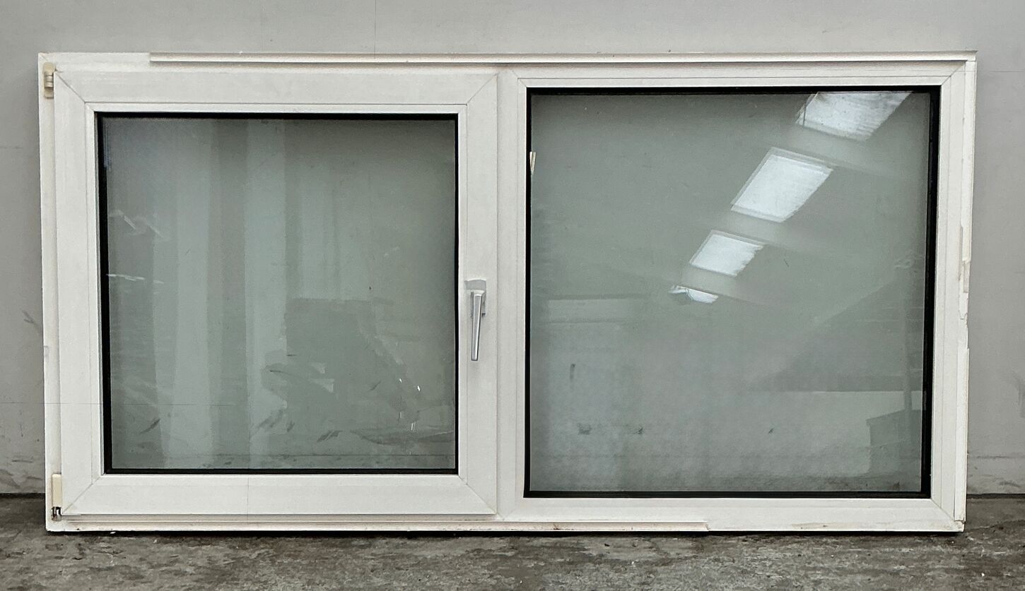 Plast 2-fags vindue med dreje kip og fast karm