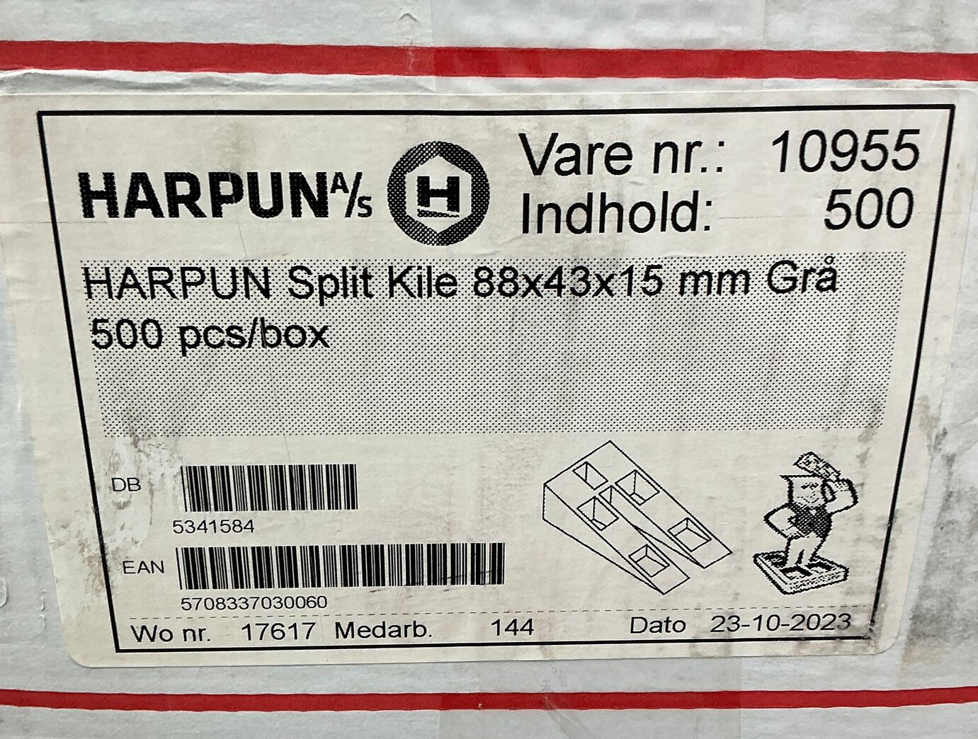 Harpun splitkile m/slids Grå 15mm 500 stk