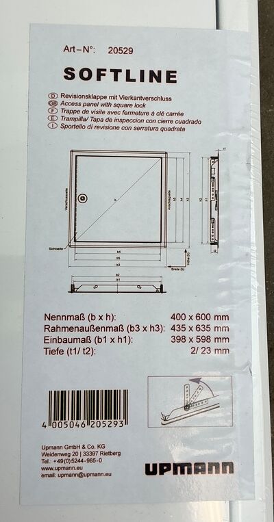 Inspektionslem hvid 40x60cm