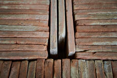 Grå/brun rektangulære gulvtegl - 12 x 25 cm