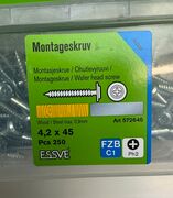 4,2 x 45 Montageskruer - 1 ks./250 stk.