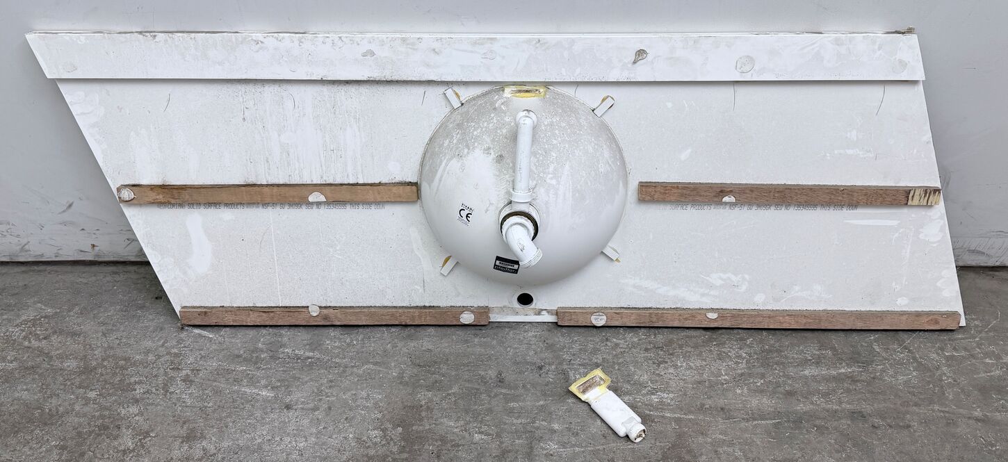 Corian bordplade med rund vask