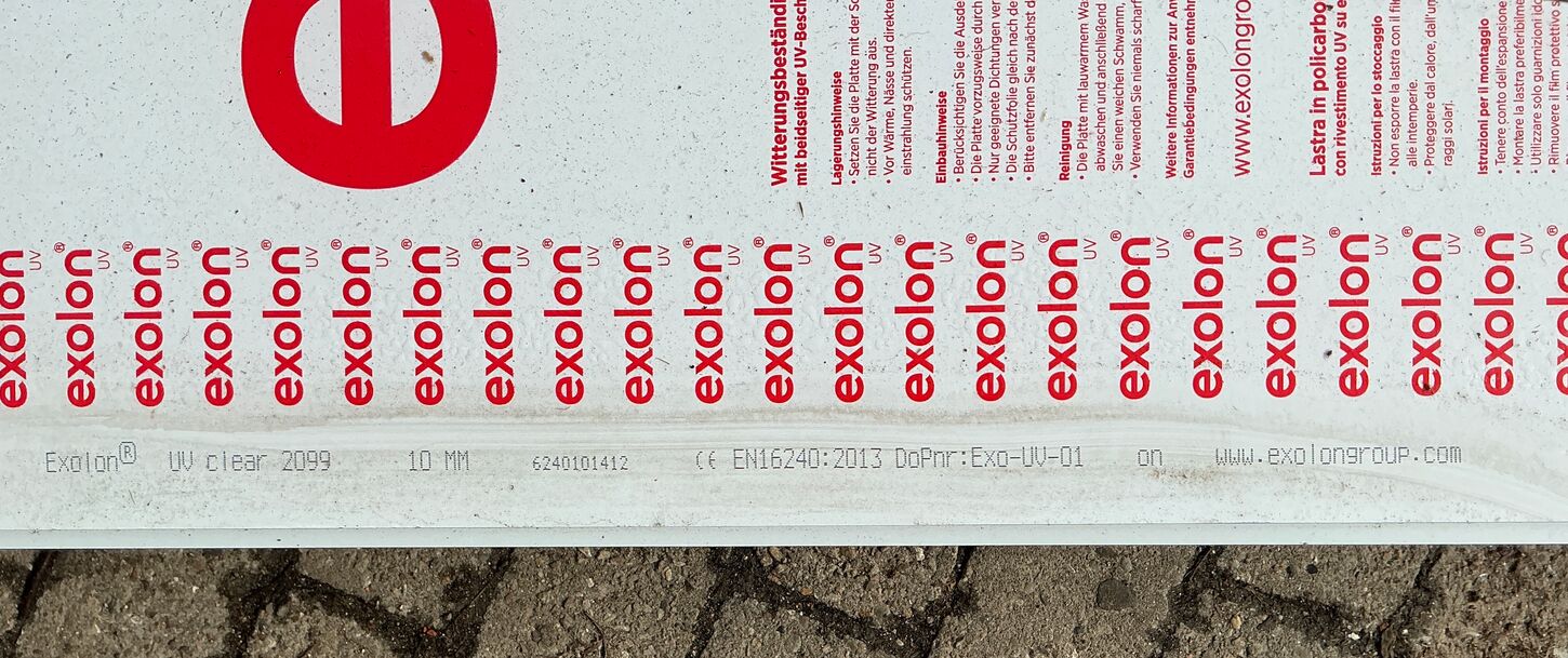 Exolon klar 10 mm 205 x 305 cm