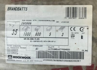 72 m2 Rockwool brandbatts - 35 mm
