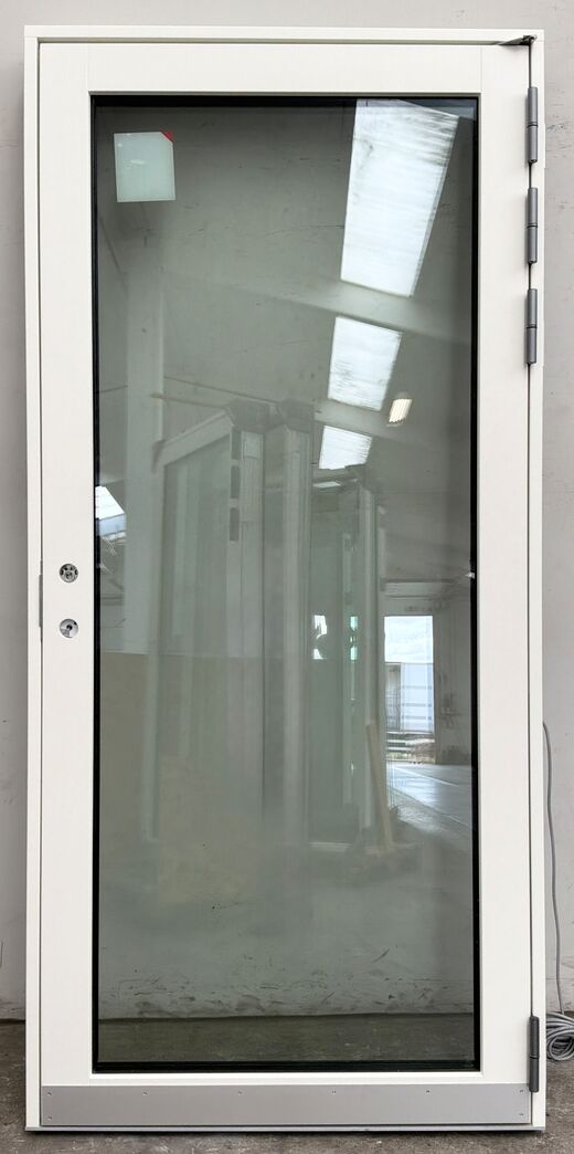 Guldfarvet hh. facadedør med karm 206 cm