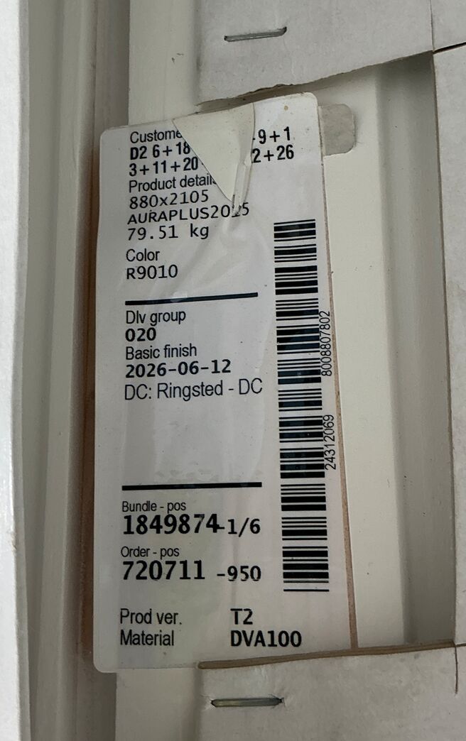 Rationel facadedør med energiglas 88 cm