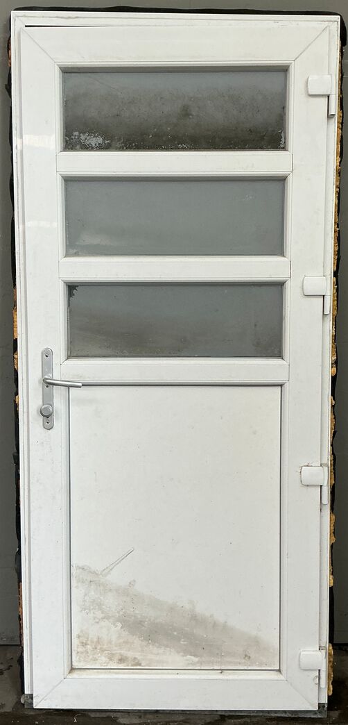 Facadedør i plast med 3 ruder hh - 210,5 cm