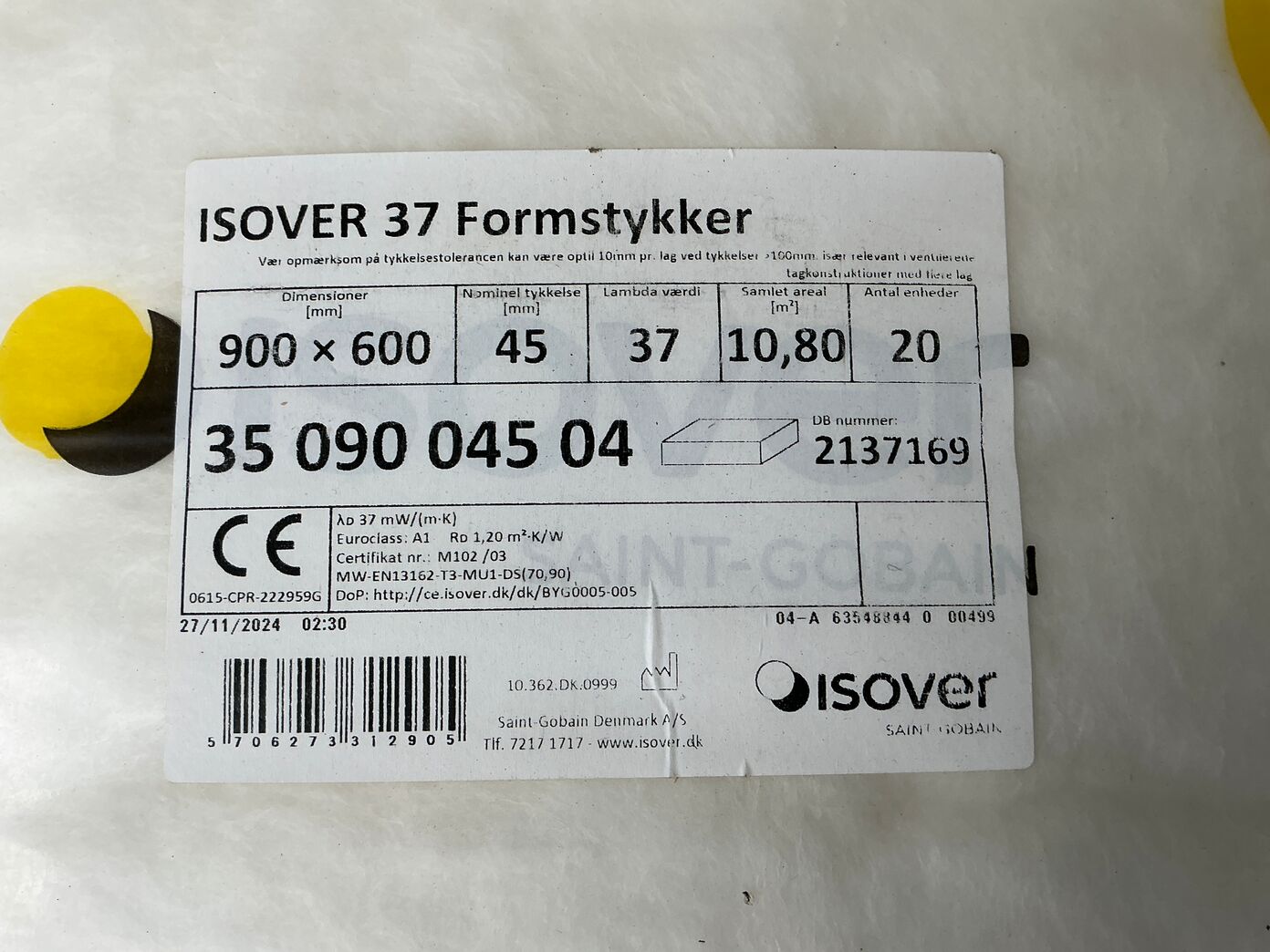 3 pakker Isover 45mm formstykker
