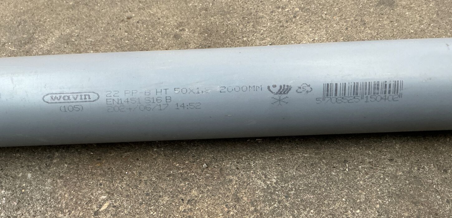 Afløbsrør 50x2000 mm