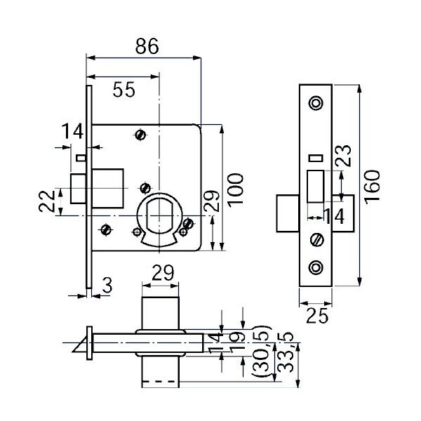 Ruko 240 fallelås - venstrehængt