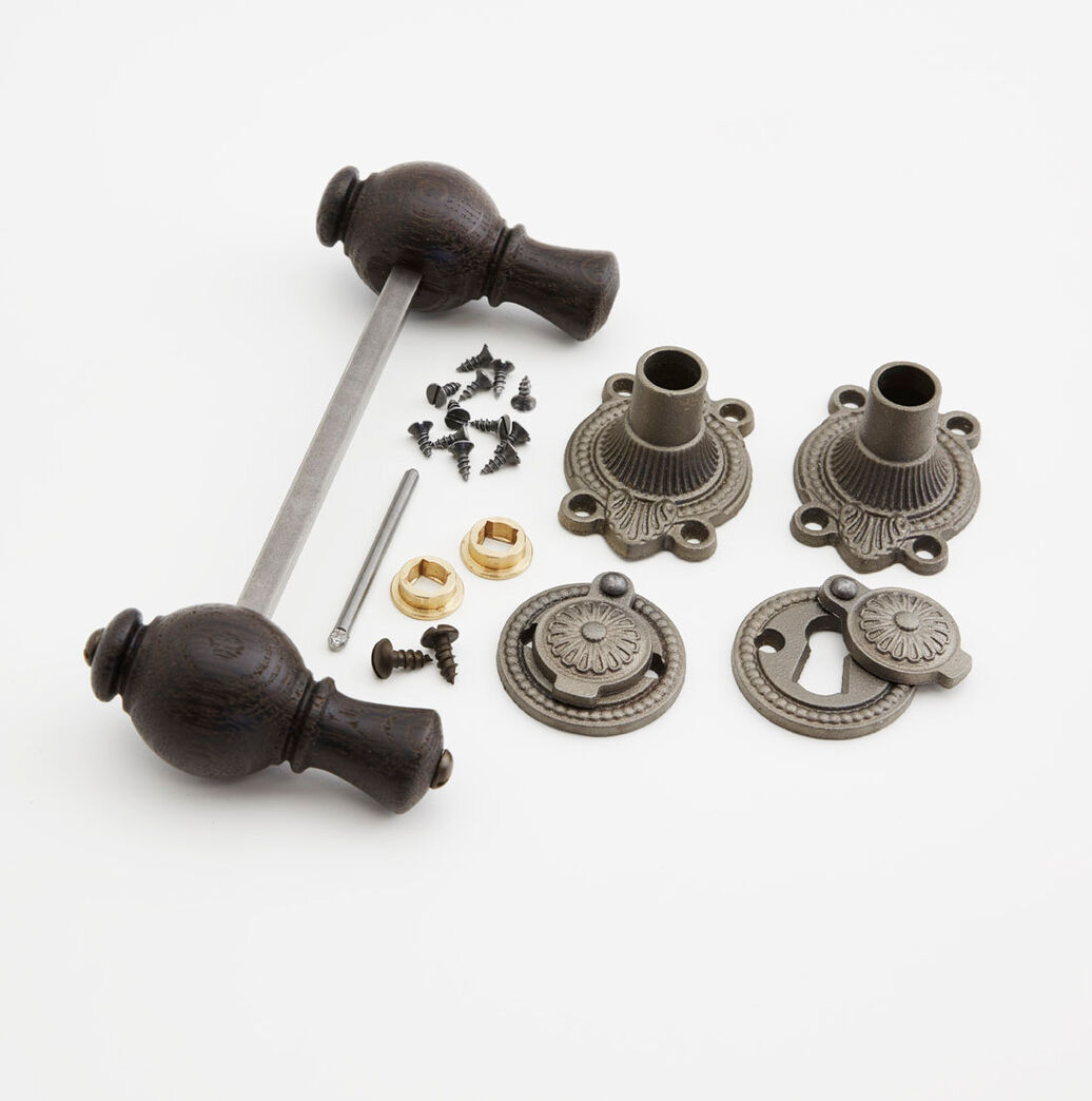 Trægreb til gammel dør - Parvus i røget eg