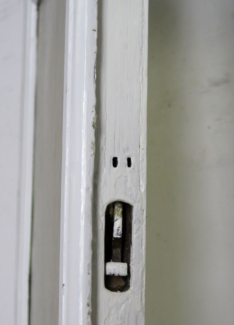 Dobbelt fyldningsdør med glas - i karm