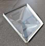 Ovenlys klar 2-lags glas pyramide 98x98 cm