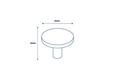 Møbelknop i mat messing / Ø:24mm