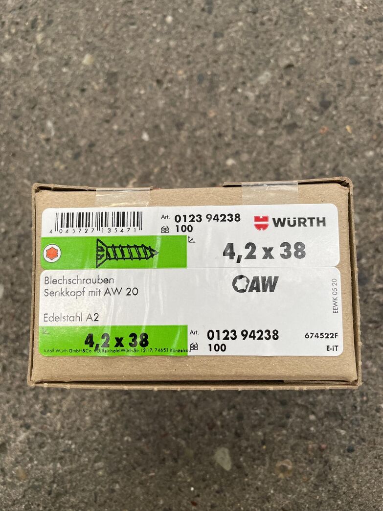 WURTH Rustfri træskrue 4,2x38mm 100 stk
