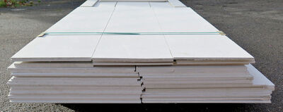 Fibergips plader afskæringer 8 mm i tykkelse ca 70 m2